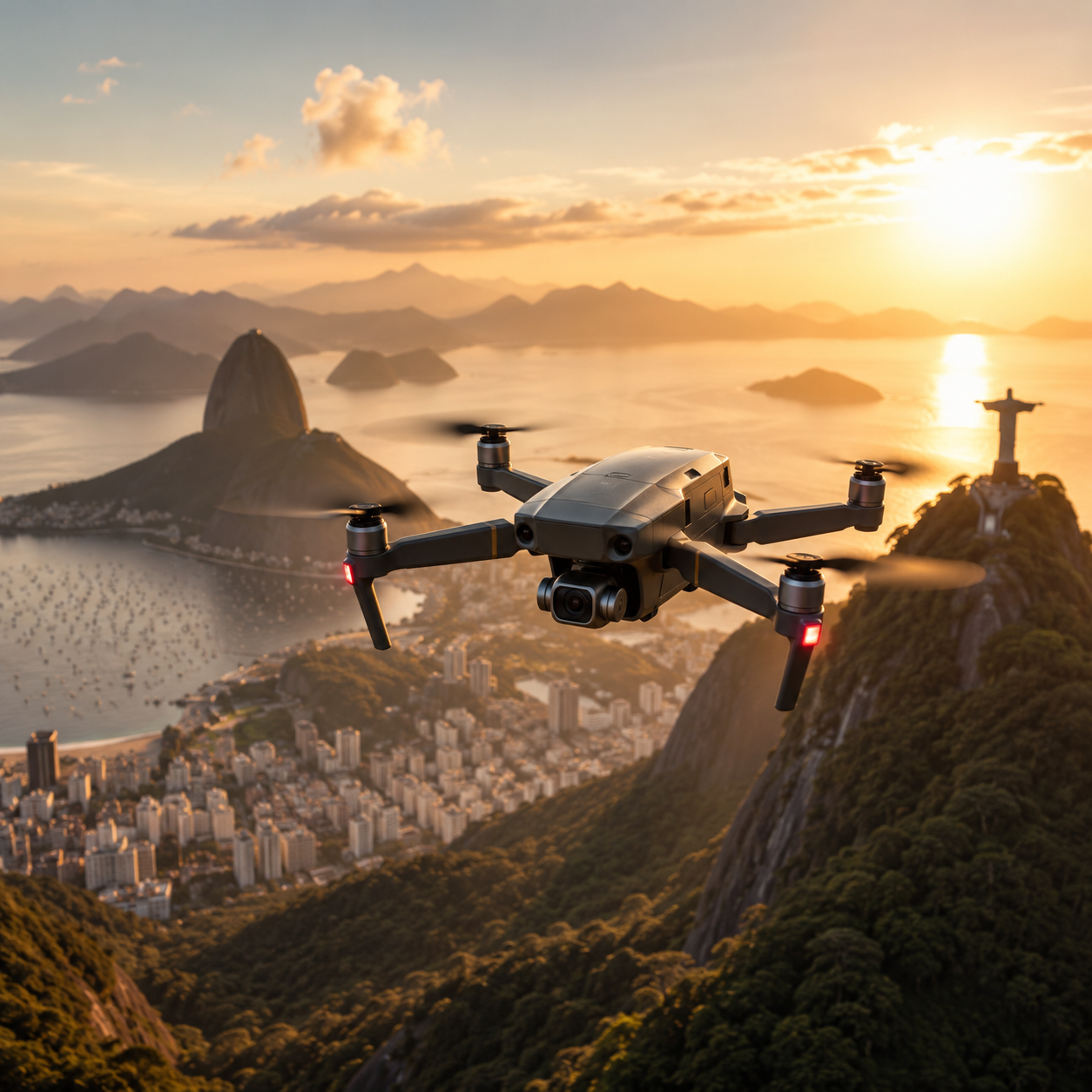 Imagem aérea de drone no Rio de Janeiro